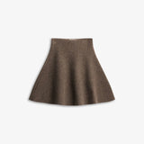 Serge Merino Skirt - Brown Melange
