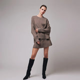 IBEN SERGE SKIRT - Taupe
