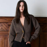 Vesper Merino Cardigan - Brown Melange