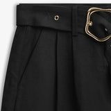 IBEN ZEPHYR LINEN SHORTS - Black