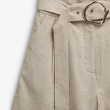 IBEN ZEPHYR LINEN SHORTS - Straw