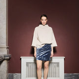 SHINE SKIRT VELOUR - Ashy Blue