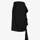 AIR CHAMRAY SKIRT - Black
