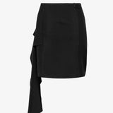 AIR CHAMRAY SKIRT - Black