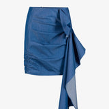 AIR CHAMRAY SKIRT - Blue