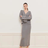 IBEN ATARI RIB CARDIGAN - Grey Melange