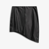Asymmetric Leather Skirt - Black