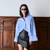 Asymmetric Leather Skirt - Black