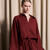 IBEN ATARI LINEN SHIRT - Rust Red