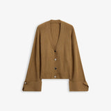 IBEN ATARI RIB CARDIGAN - Camel