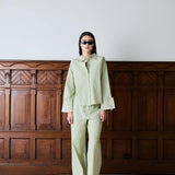 IBEN ATARI SHIRT - Sage Stripe