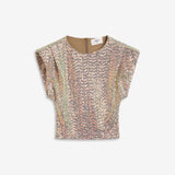 IBEN SUNSET SEQUIN TOP - Iridescent Beige