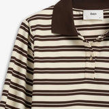 IBEN GRIT PIQUE SWEATER - Cocoa Stripe
