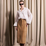 IBEN WREN SUEDE SKIRT - Classic Camel