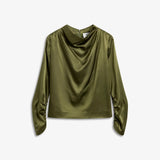 IBEN BEVERLY SATIN TOP - Moss Green