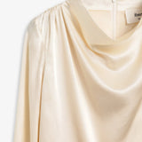 IBEN BEVERLY SATIN TOP - Pearl White