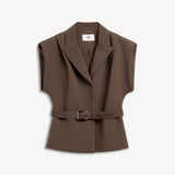 IBEN BEVERLY WAISTCOAT - Taupe Brown