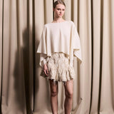 IBEN ENZO MERINO PONCHO - Ivory White