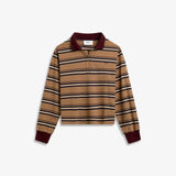 IBEN GRIT PIQUE SWEATER - Camel Stripe