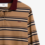 IBEN GRIT PIQUE SWEATER - Camel Stripe