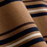 IBEN GRIT PIQUE SWEATER - Camel Stripe