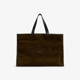IBEN SUEDE BAG LARGE - Khaki Brown