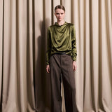 IBEN BEVERLY SATIN TOP - Moss Green