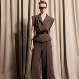 IBEN BEVERLY WAISTCOAT - Taupe Brown