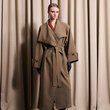 IBEN ATARI OVERSIZED TRENCHCOAT - Khaki Brown