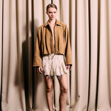 IBEN POSY FRAY SKIRT - Raw Beige