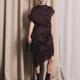 IBEN DEMI LACE DRESS - Plum Burgundy