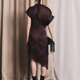 IBEN DEMI LACE DRESS - Plum Burgundy