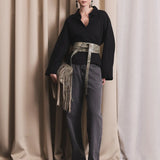 IBEN ATARI EMBELLISHED SHIRT BLUE - Ink Black