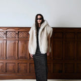 Posh Faux Fur Vest - Cream