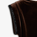 IBEN SUNSET VELOUR DRESS - Cocoa Brown