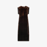 IBEN SUNSET VELOUR DRESS - Cocoa Brown