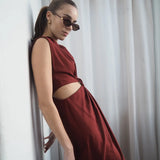 IBEN RIVIERA DRESS - Rust Red