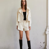 IBEN REIGN DENIM SHORTS - Ecru