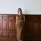 IBEN RIVIERA DRESS - Chestnut Brown