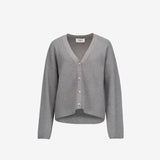 IBEN VW SERGE RIB CARDIGAN - Grey Melange