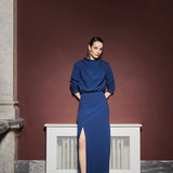 BEVERLY DRESS - Navy