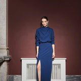 BEVERLY DRESS - Navy